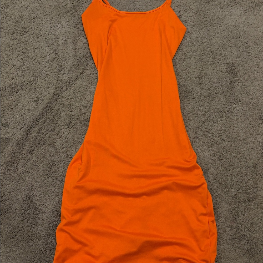 Absolutely Strapless Orange Dress